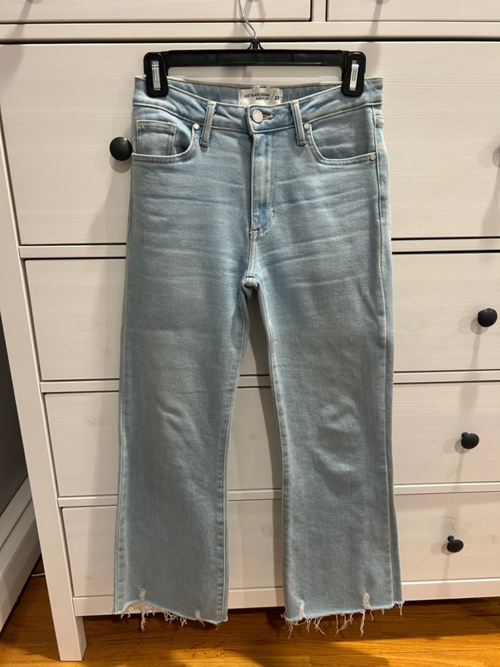 Just Black Light Wash Straight Crop Jeans